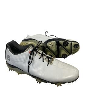FootJoy DNA DryJoys Golf Shoes Mens Size 11.5 Narrow White Spiked OptiFlex